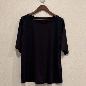 Susan Graver oversized Black Short Sleeve Tee